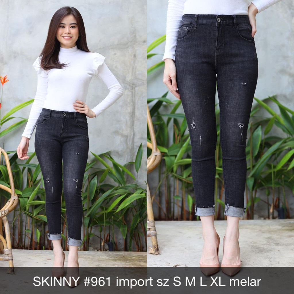 CELANA  JEANS  WANITA  SKINNY 961 import  Shopee Indonesia  CELANA  JEANS  WANITA  SKINNY 961 import  Shopee Indonesia