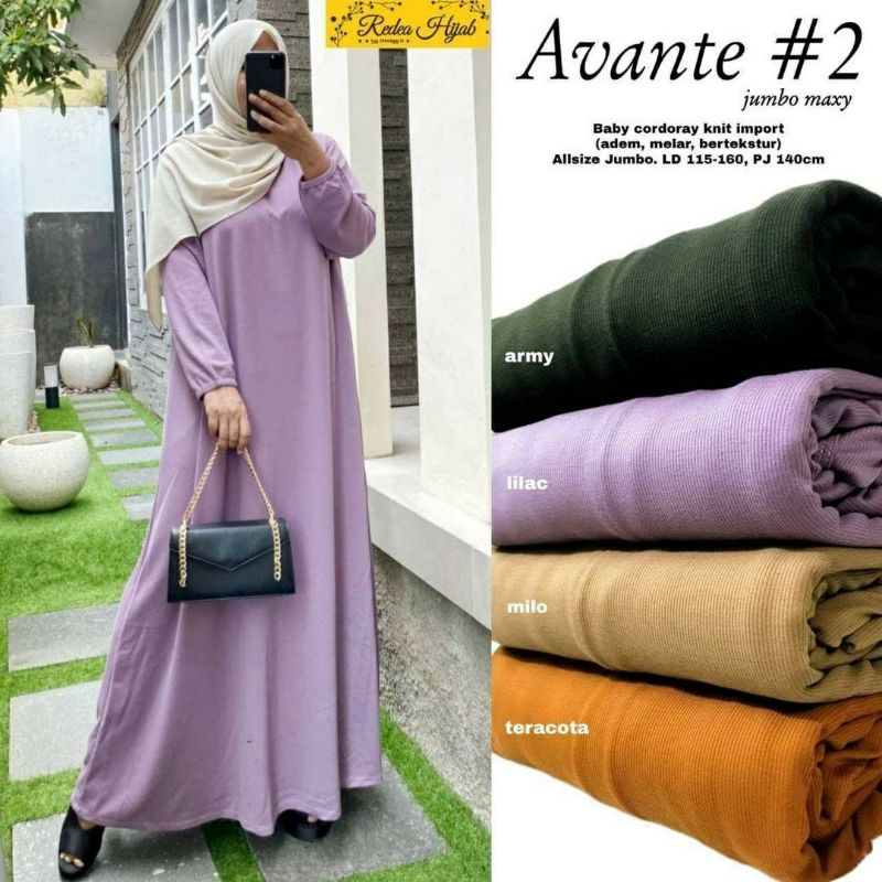 Avante #2 Jumbo Maxy, GAMIS WANITA MUSLIM JUMBO BAHAN BABY CORDORAY KNIT IMPORT LD 125-150 TERJUMBO OOTD