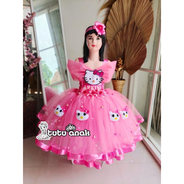 GAUN ANAK SPESIAL HELLO KITTY/ BAJU TUTU ANAK HELLO KITTY/ DRESS TUTU ANAK HELLO KITTY/ BAJU ULANG T