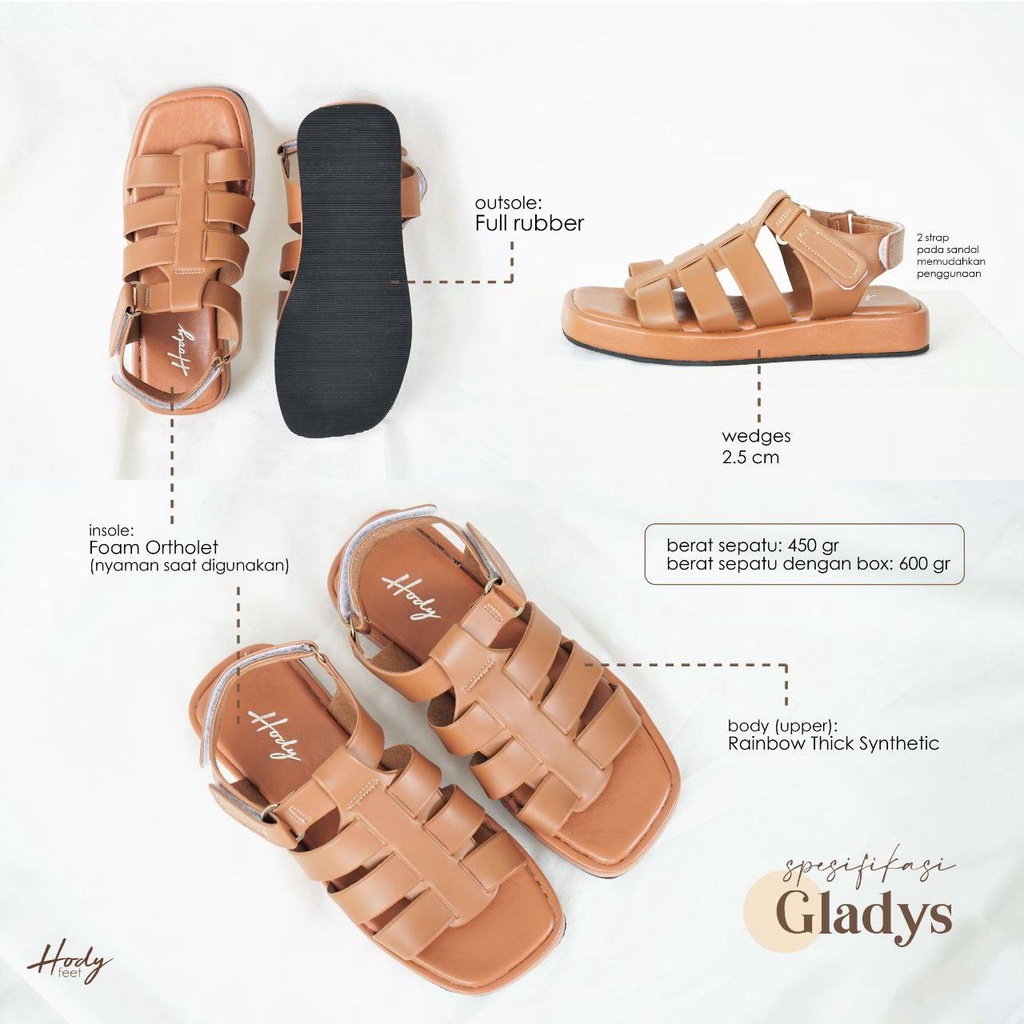 Hody Feet Gladys Sandal Quality Premium - Sandal Wanita