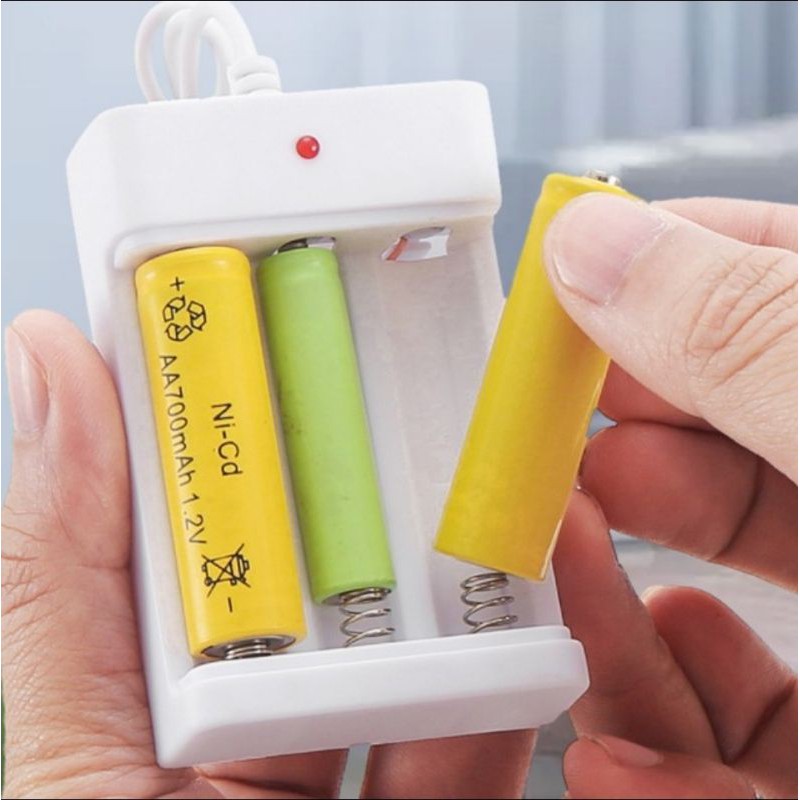 Charger Baterai AAA AA A3 A2 casan batre 3 slot USB fast charging