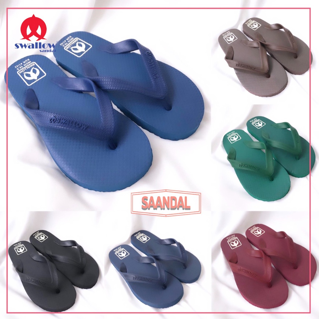 Grosir-Sandal Jepit Pria Wanita Anak Swallow Legian (Isi 6 Pasang Sandal)