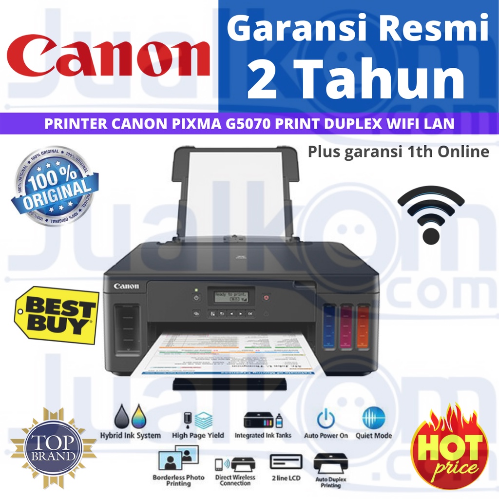 Printer Canon Pixma G5070 G 5070 A4 Print Duplex Wireless Resmi