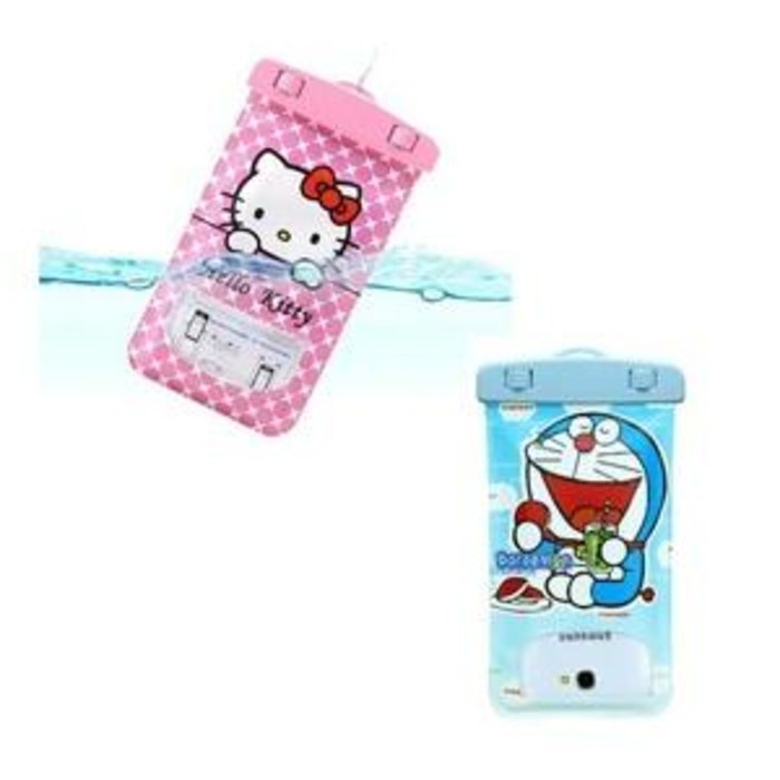 Sarung Kantong HP Anti Air HelloKitty Doraemon/Tempat HP Karakter***TOP