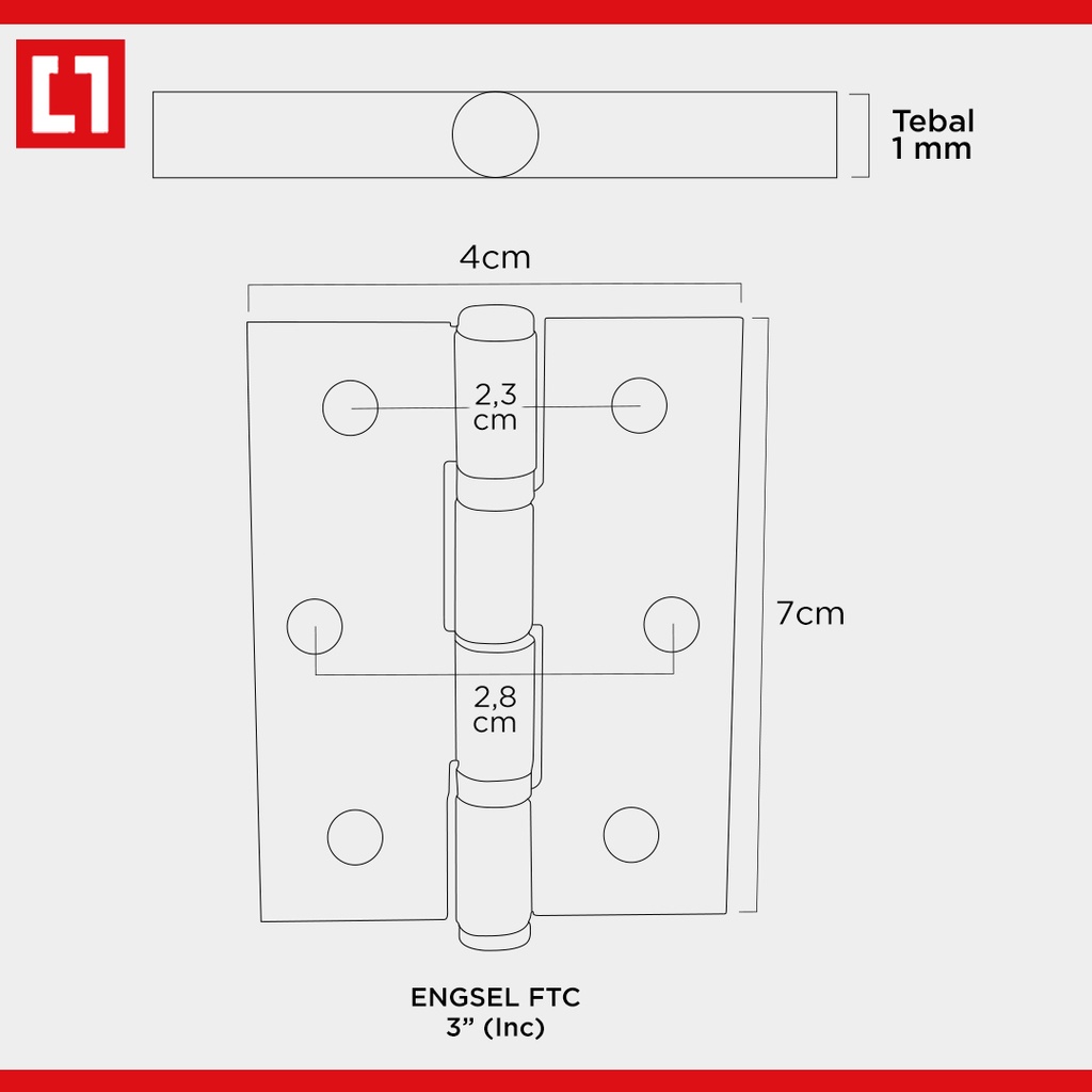 Engsel Stainless Mini Jendela Pintu Tebal Berkualitas