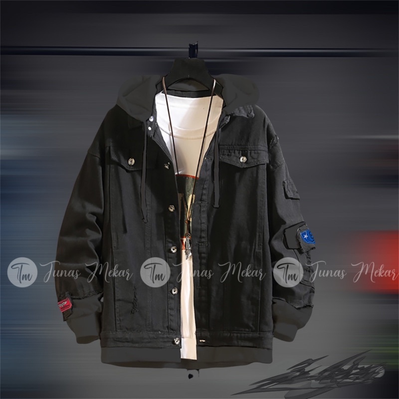 Jaket fashion kombinasi  The RDCK MMH quality premium-Black hoddie