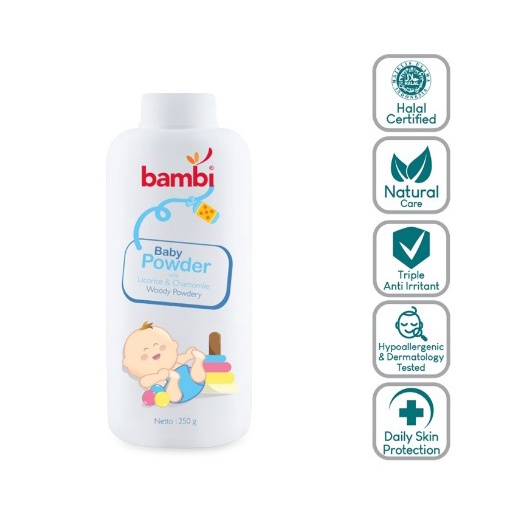 Bambi Baby Powder with Licorice &amp; Chamomile - Woody Powdery 250gr