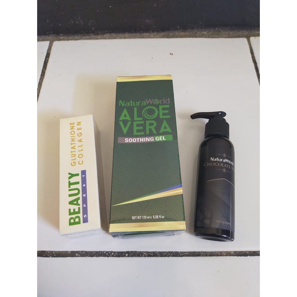 natura beauty spray, natura aloe vera dan natura chocolate soap paaket lengkap murah