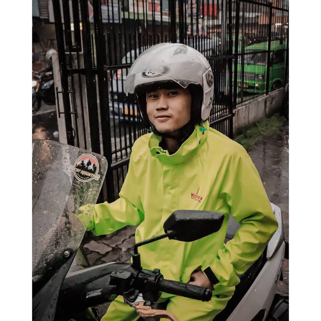 Rain Coat Jas Hujan Celana Kataraft Hijau Stabilo