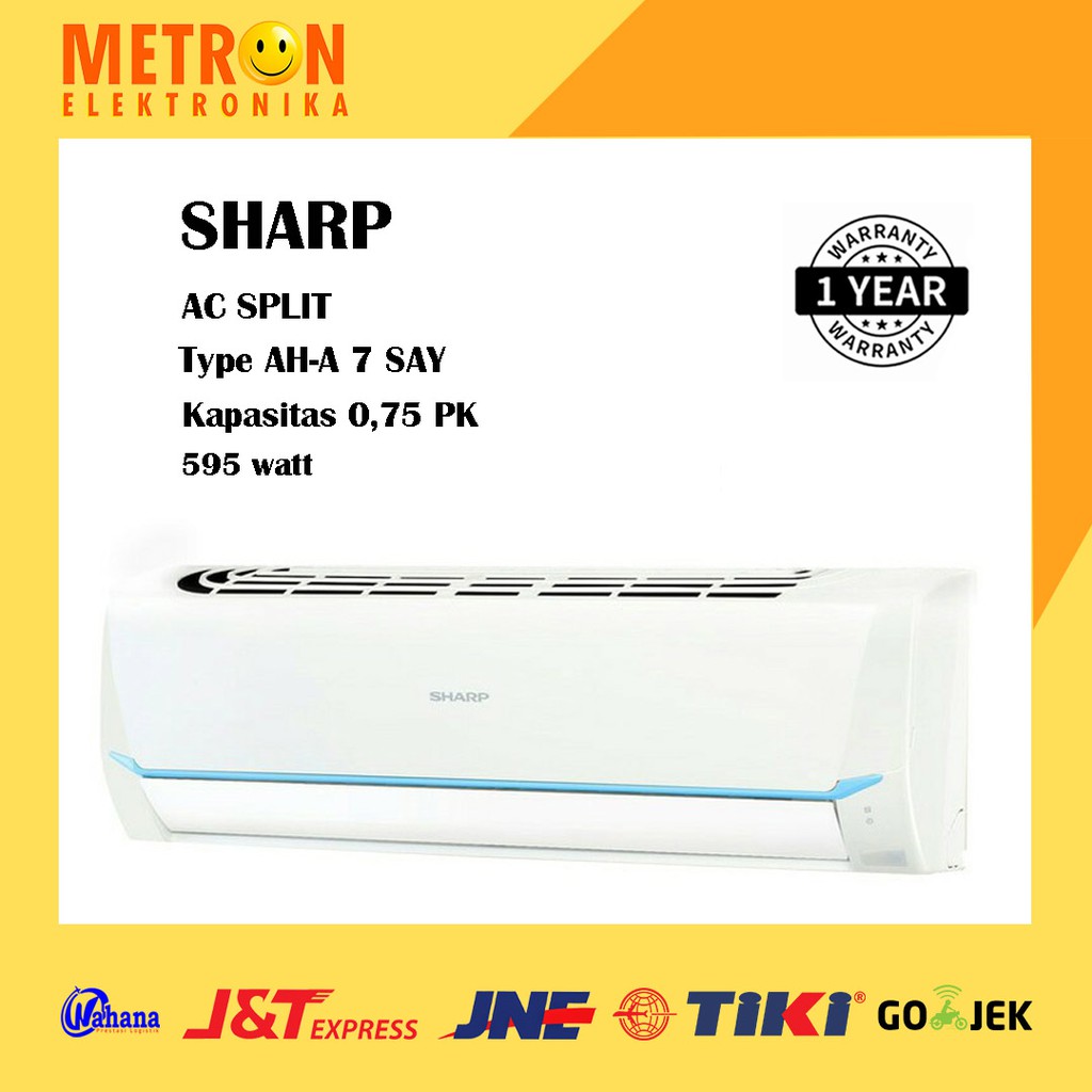 SHARP AHA 7 SAY + R / 0.75 PK FREON R32 JETSTREAM / AIR CONDITIONER AC SPLIT / AHA7SAY