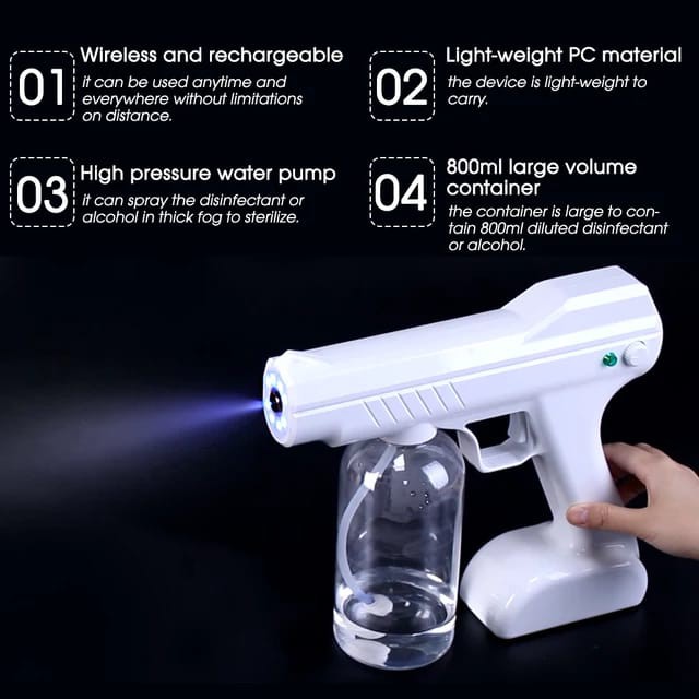 Nano Spray Gun Portable Disinfectant Spray Wireless 800ml Semprotan Desinfektan