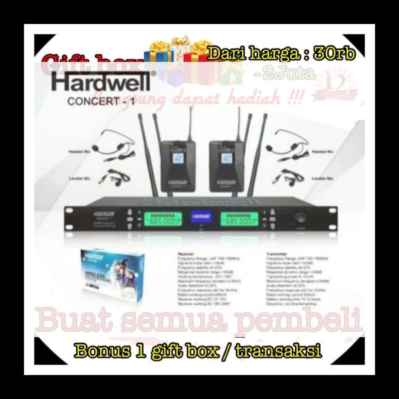 MIC WIRELESS HARDWEL CONCERT 1 CLIP ON