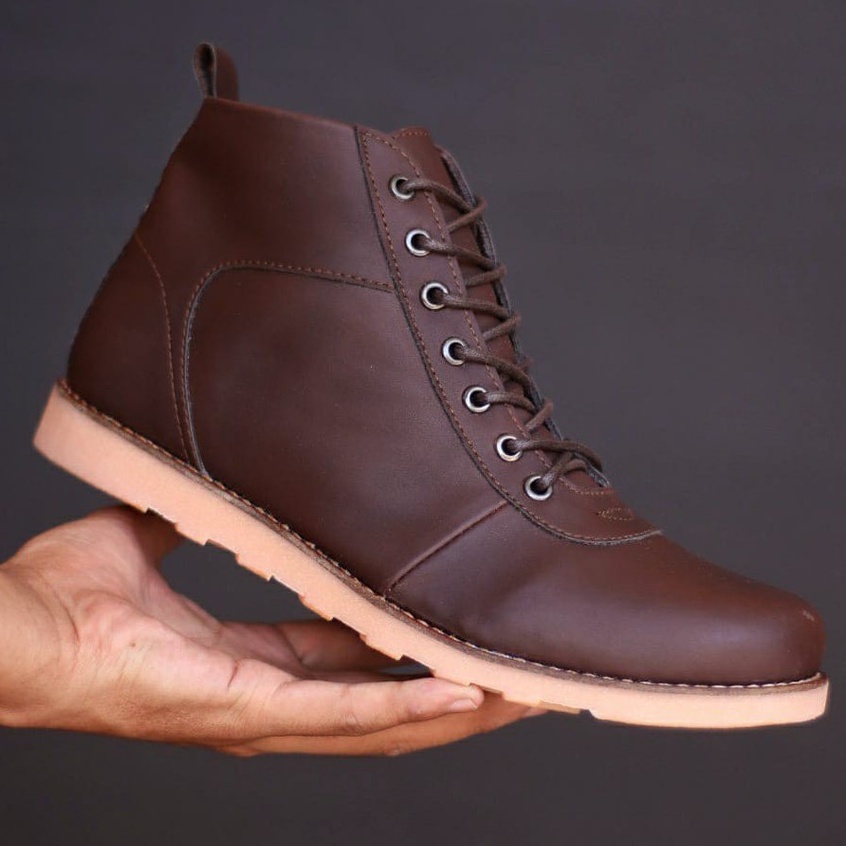 ENOZ X BARA - Sepatu boots pria casual formal kerja kulit sintetic original handmade kualitas distro premium