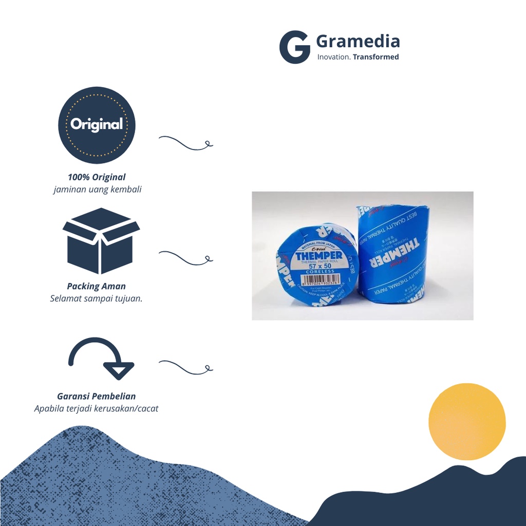 

Gramedia Cikupa - E-PRINT THERMAL ROLL 57X50/coreless