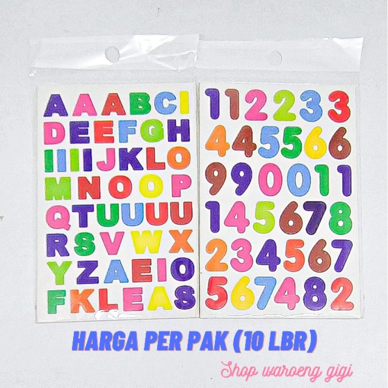 

Mainan Edukasi Sticker Stiker Reward Huruf Angka 1pak isi 10 lembar