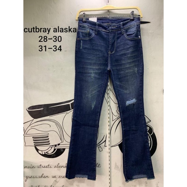 CUTBRAY BKK VERADA CAKAR PREMIUM JEANS/CUTBRAY SOBEK CEWEK/WANITA BAHAN SUPER STRETCH DENIM SIZE 27-34