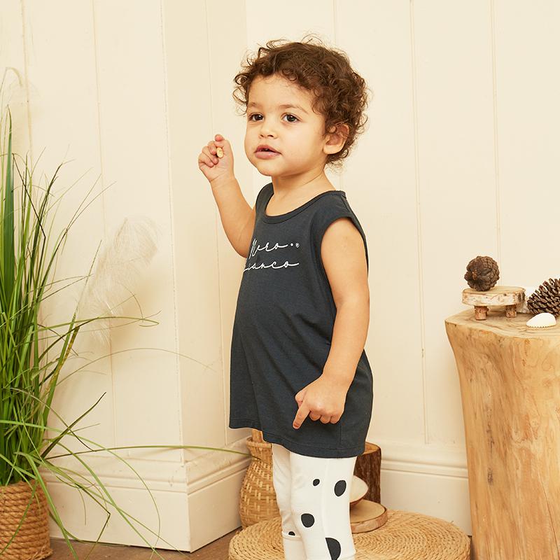 Nero Bianco Tencel™️ Sleeveless Top - Baju Bayi Lucu | Baju Kutung Bayi