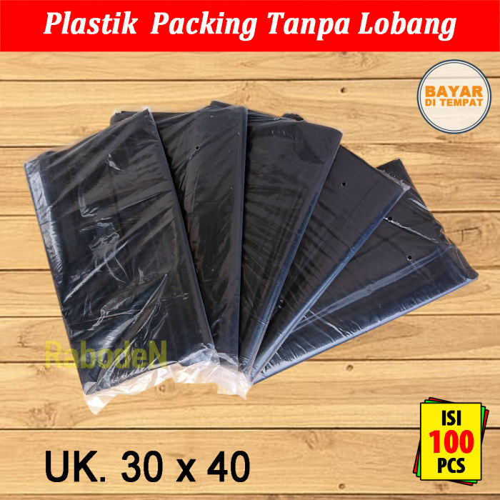 

Plastik Packing Tanpa Plong Ukuran 30 x 40 cm Plastik Packing Warna Hitam Tanpa Lubang Bahan PE 0.04mm Isi 100 pcs