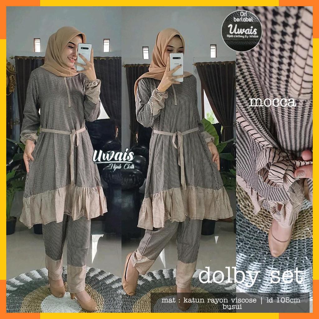 DOLBY SET TUNIK + CELANA. FASHION MUSLIM WANITA. BY UWAIS