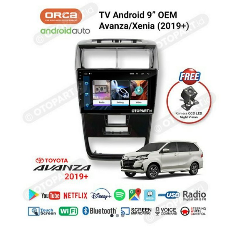 Head unit oem avanza xenia - tv android avanza xenia 2019 - tv android orca adr9988 9 inch