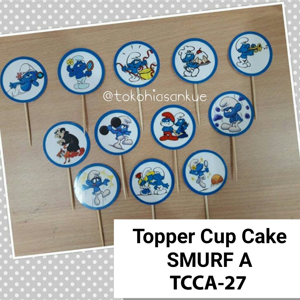 TCCA27 - HIASAN KUE TOPPER CUP CAKE SMURF