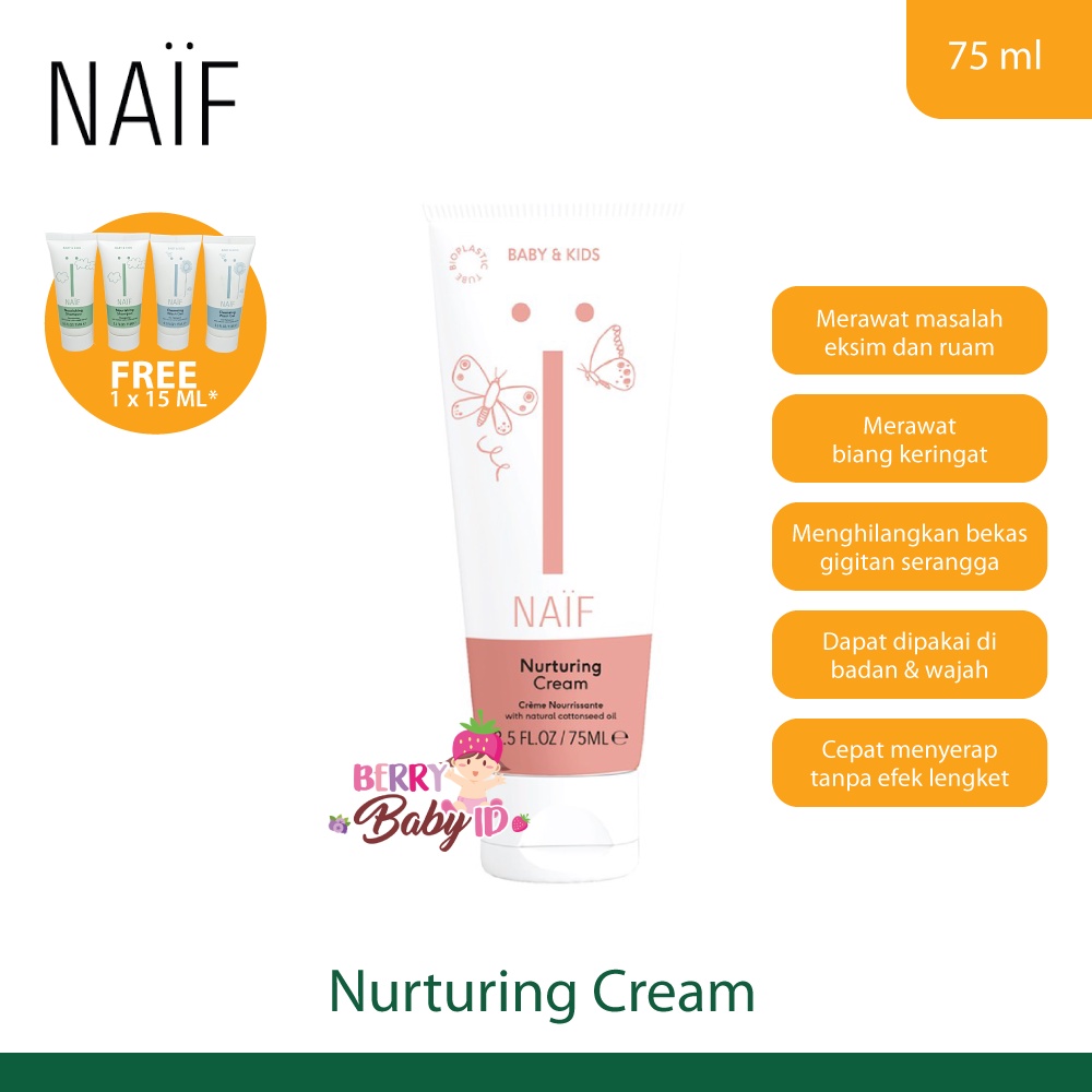 Naif Nurturing Cream Krim Ruam Eksim Eczema Kulit Sensitif Bayi Berry Mart