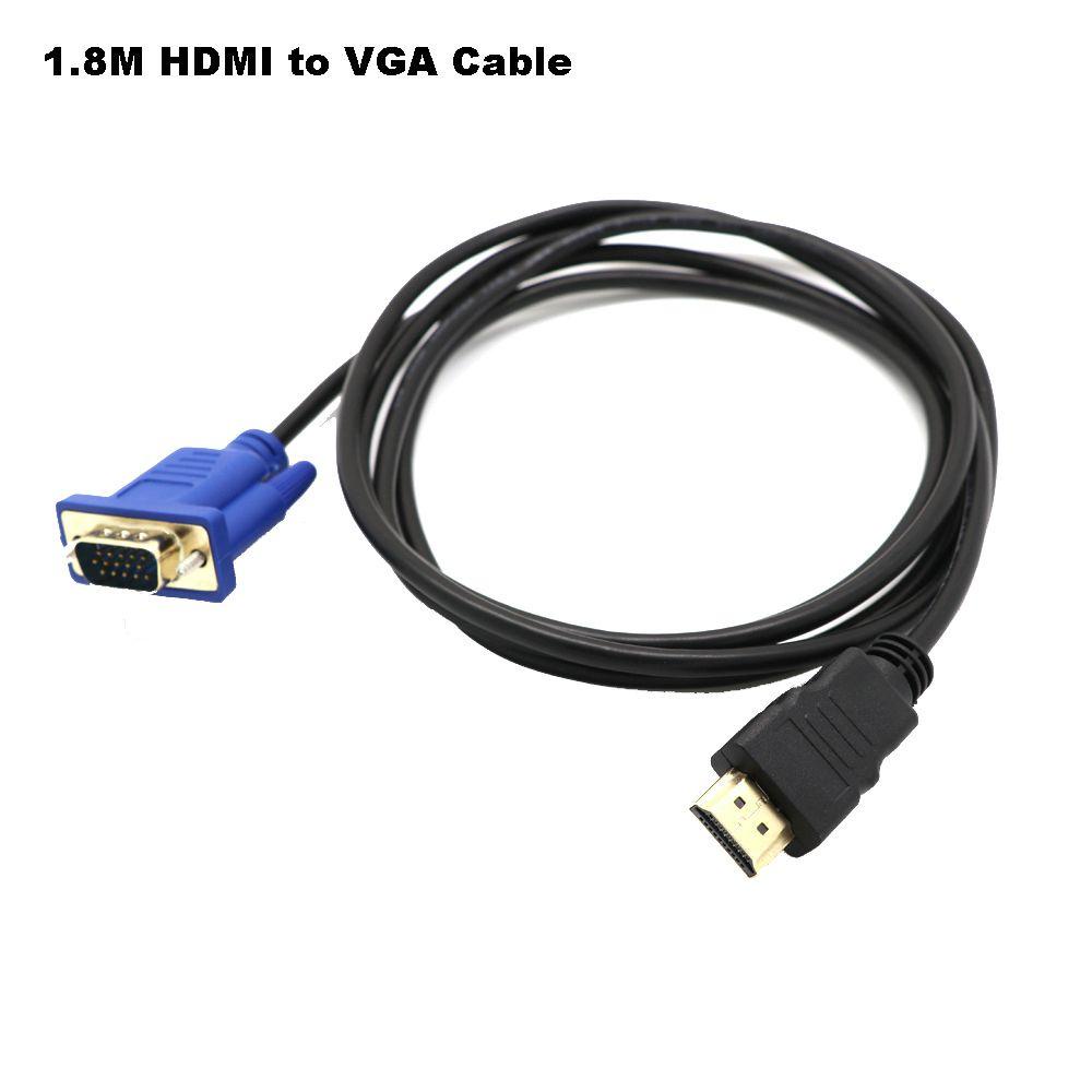 WONDER Kabel Video 1.8M 6FT Bermanfaat Definisi Tinggi Profesional HDMI Ke VGA Untuk HDTV PC Laptop