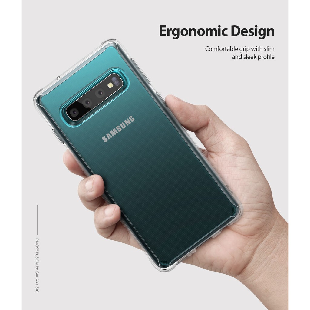 Ringke Casing Samsung Galaxy S10 Fusion X Onyx Softcase Anti Crack Military Transparant Tough Shock