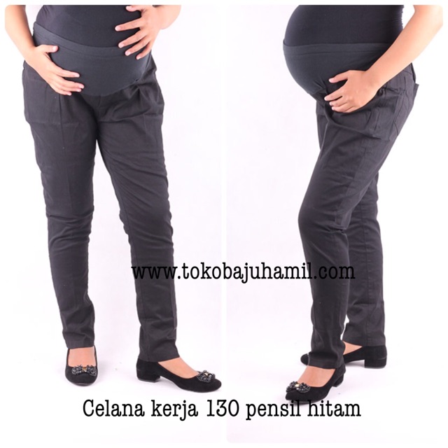 Celana hamil pensil twil 130 hitam