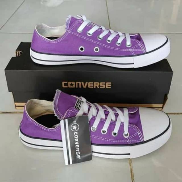Converse Sepatu Wanita Pria Classic Size Dewasa Warna Best Seller Ungu Berkualitas