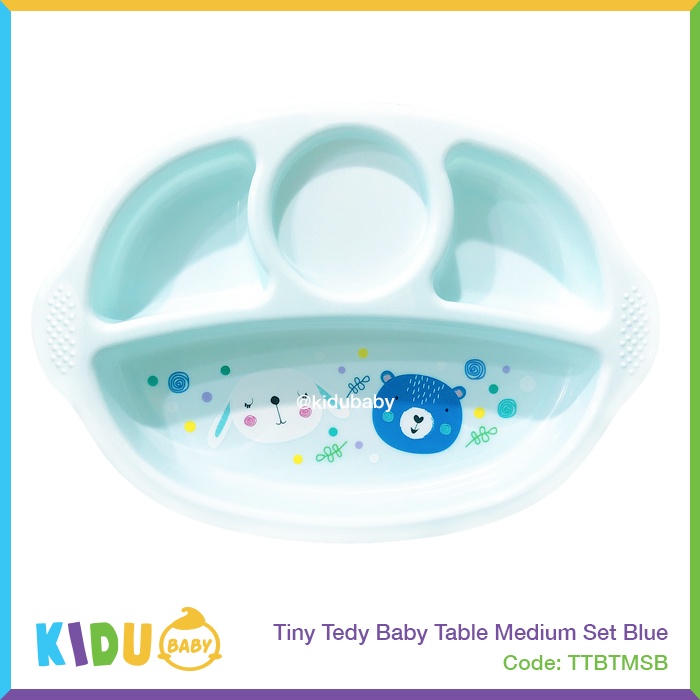 Pelengkapan MPASI Tiny Teddy Baby Table Medium Set Piring Mangkok Gelas Makan Anak Kidu Baby