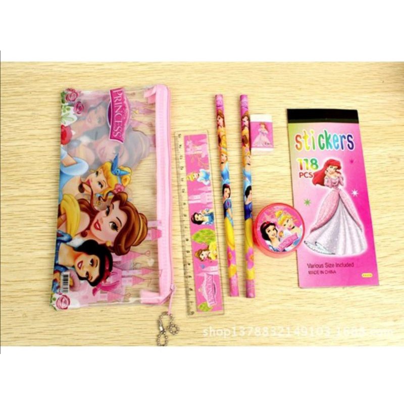 Set stationery tempat alat tulis 6 in 1 tempat pencil lengkap isi