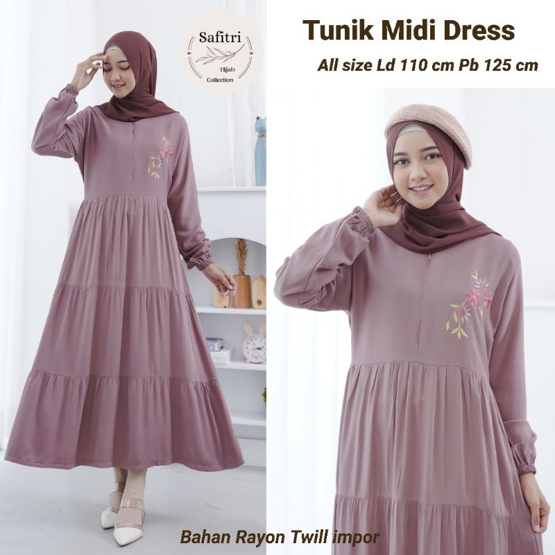 Tunik Midi Dress BY ORI SAFITRI/Tunik Rayon