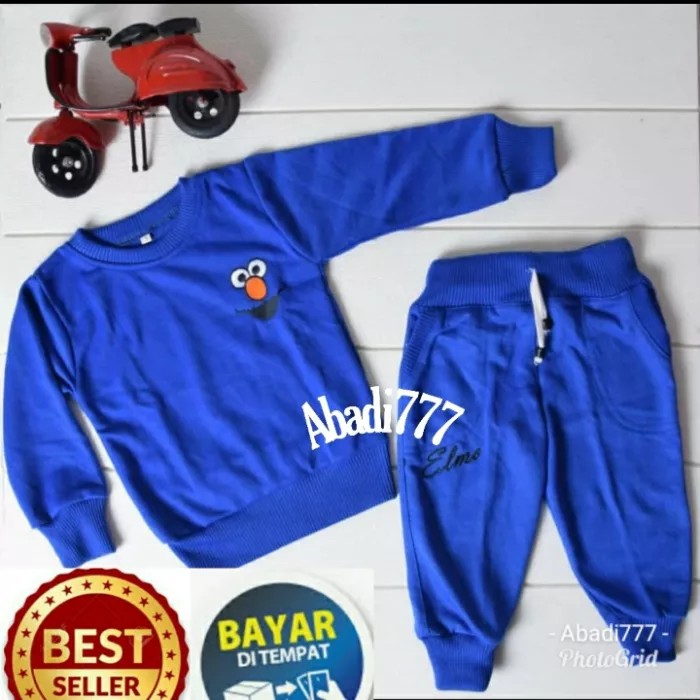 free ongkir cod setelan sweater Elmo 1-6 tahun baju anak