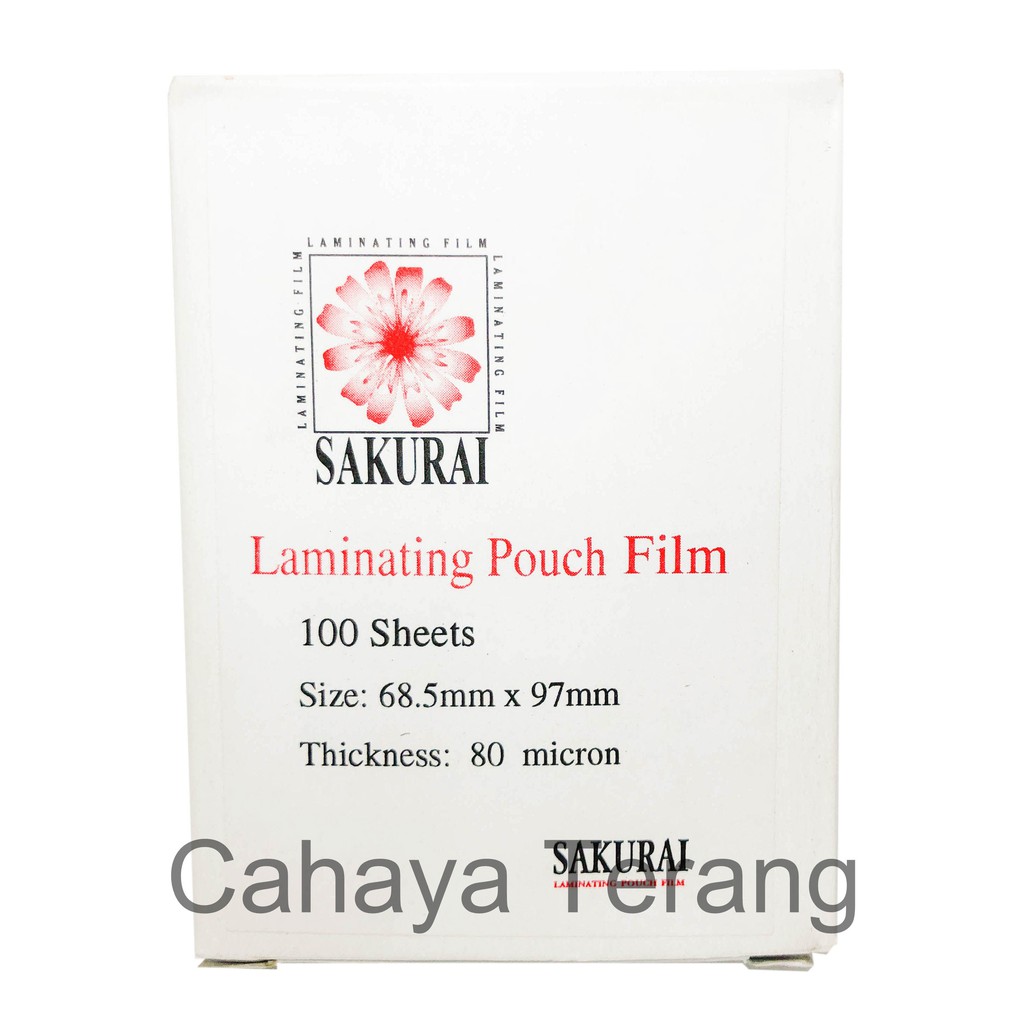 Plastik Laminating SAKURAI KTP ukuran 68.5mm x 97mm 80micron