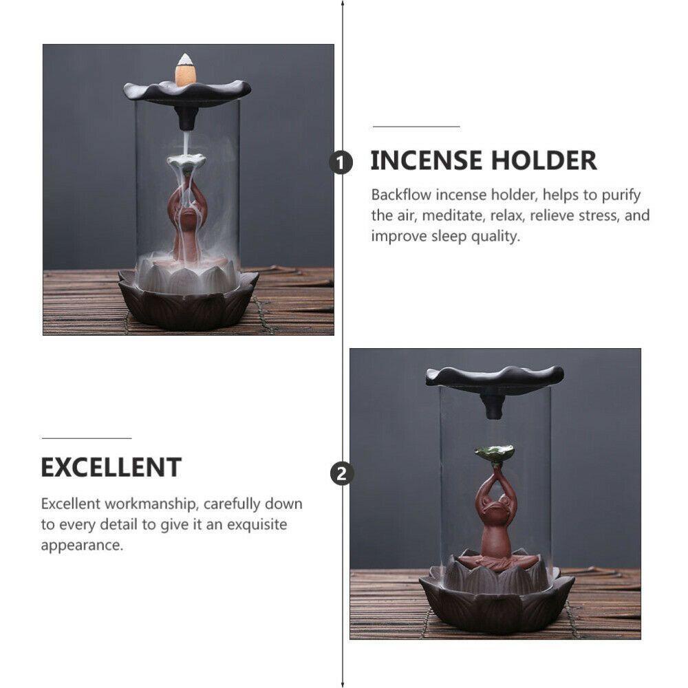 R-flower Backflow Incense Burner Dekorasi Rumah Meditasi Ornamen Tempat Dupa