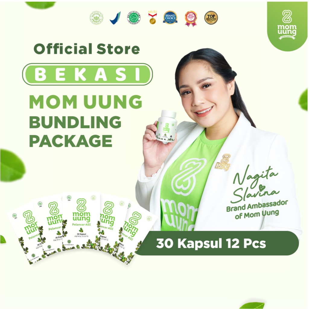 PAKET RESELLER MOM UUNG ISI 30 KAPSUL 12 KOTAK ASI BOOSTER KELORCAP PELANCAR ASI KAPSUL BPOM HALAL HERBAL MOMUUNG BEKASI KEMASAN BARU