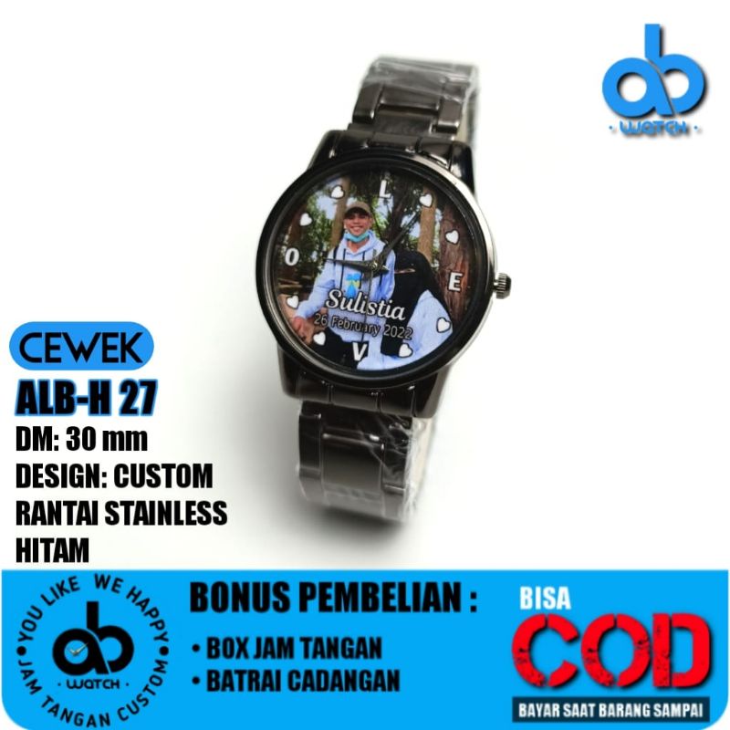 Jam Tangan Couple Custom Foto Bisa Request Desain | FREE BOX DAN BATERAI CADANGAN
