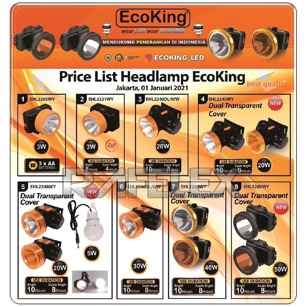 LARISMANISDULU Senter kepala LED atau Head lamp Senter kepala ECOKING