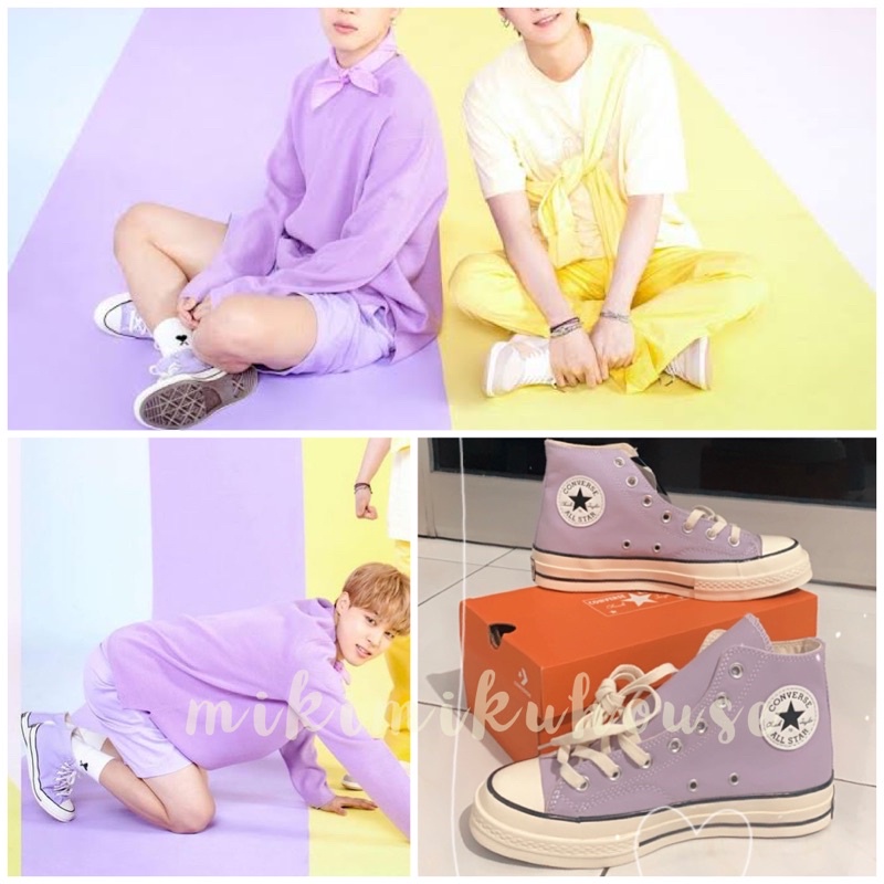 SALE BTS JIMIN CONVERSE CHUCK 70 MOONSTONE VIOLET SEPATU CONVERSE BTS CHUCK TAYLOR RUN STAR HIKE ORI
