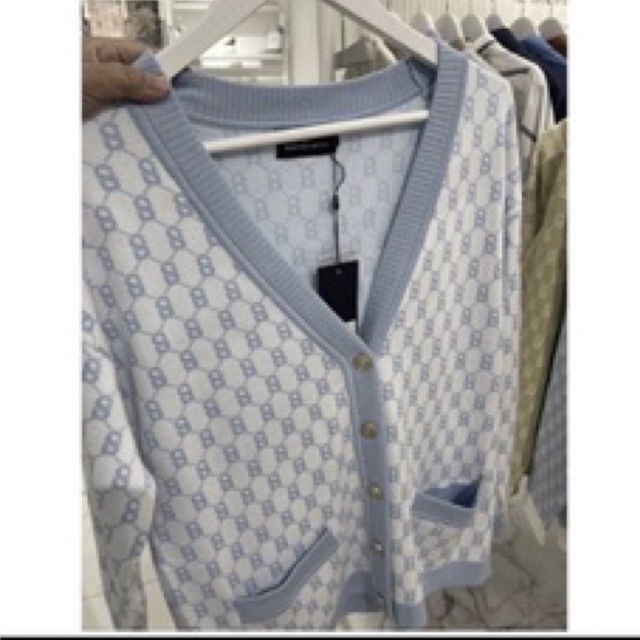 NEW~Signature monogram cardigan Bubble Gum-Benang Jarum