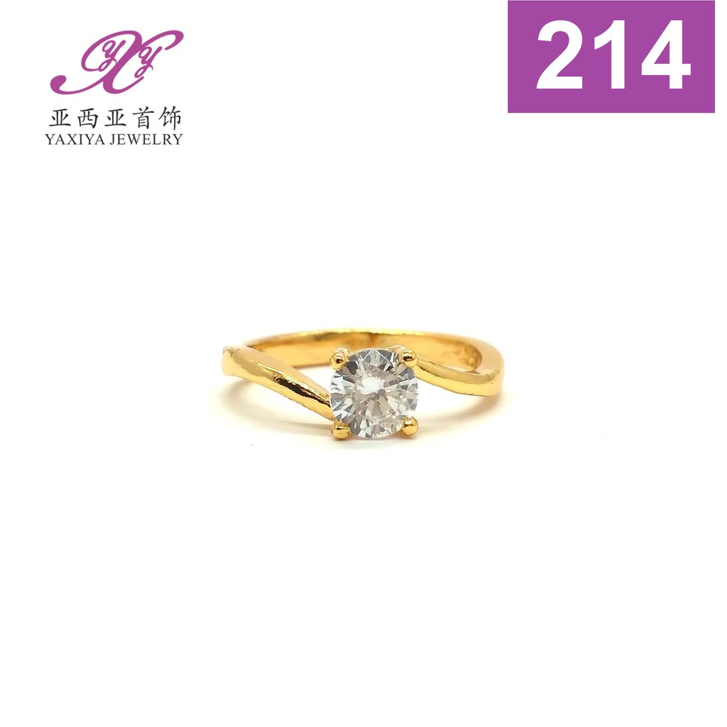 

Cincin Mata 1 Berlian Permata Perhiasan Lapis Emas 18k Yaxiya Jewelry 214