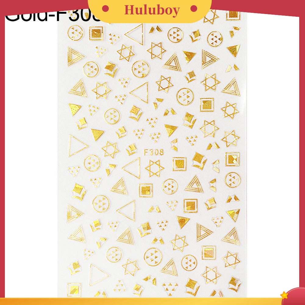 Huluboy Huluboy♡ Stiker Decal Motif Geometri Simple Untuk Dekorasi Nail Art DIY