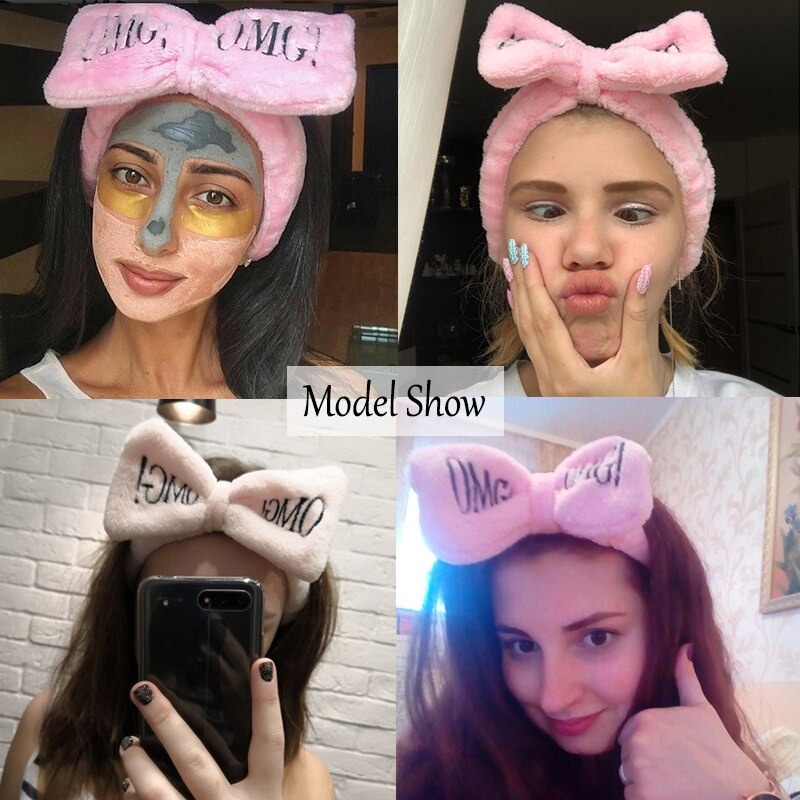 Bando Bandana Wanita Stretch Rambut Band Facial Cuci Muka Facial Ear Cat Lucu Unik