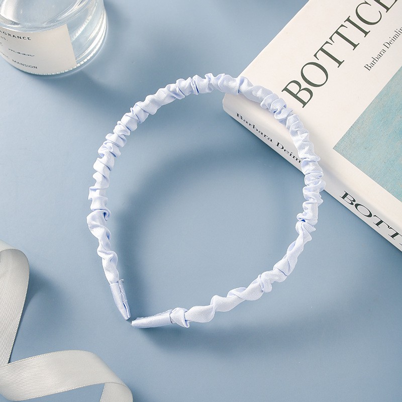 Bando Korea Kerut Wanita Aksesoris Fashion Wanita / Bandana Scrunchie Korea Aneka Warna-AR-100 #2 BiruMuda