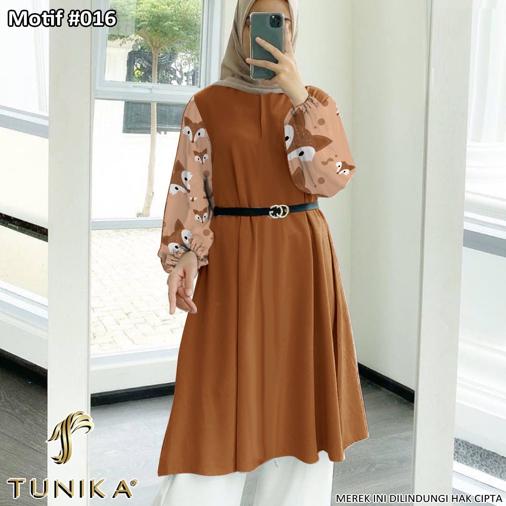 Tunik Jumbo - Gamis Wanita Kekinian - Baju Atasan Wanita - Bungaz Motif Gabungan - Lexoir-Bungaz 016 Cappucino