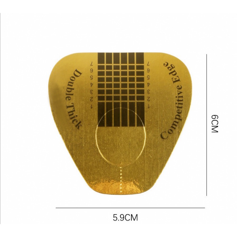 (50 / 100pcs) Stiker Kuku Diy Warna Gold Bahan Akrilik Untuk Nail Art