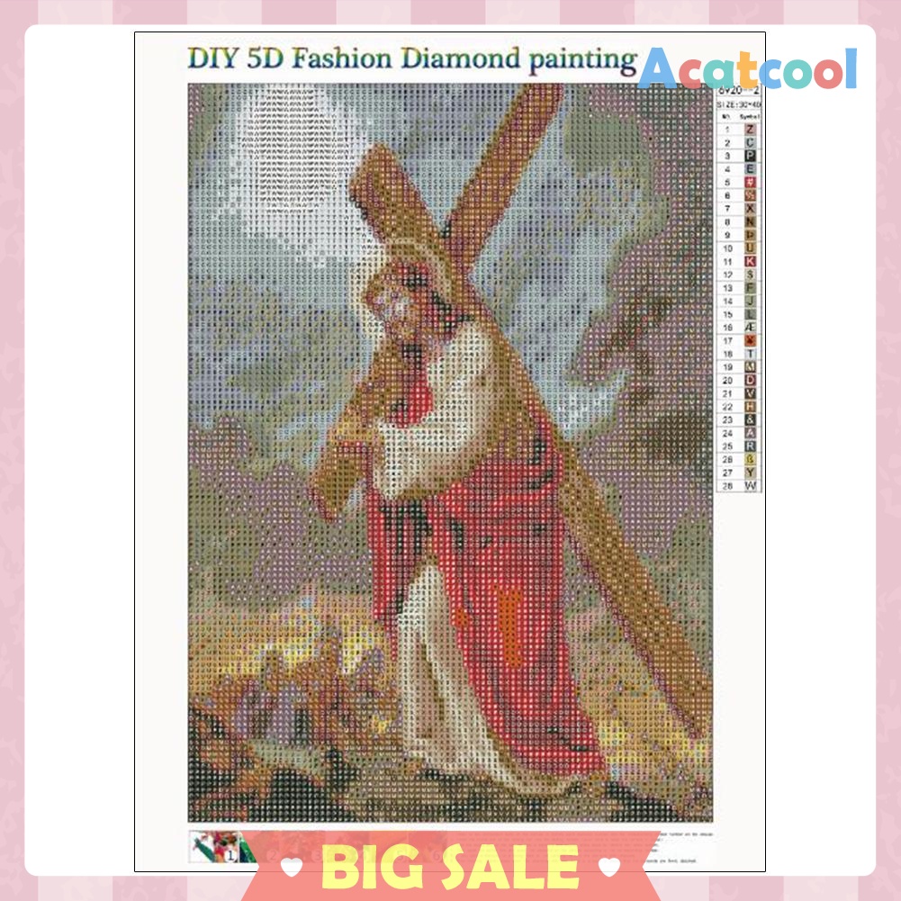 5D DIY Full Drill Diamond Painting Cross Religious Cross Stitch Embroidery