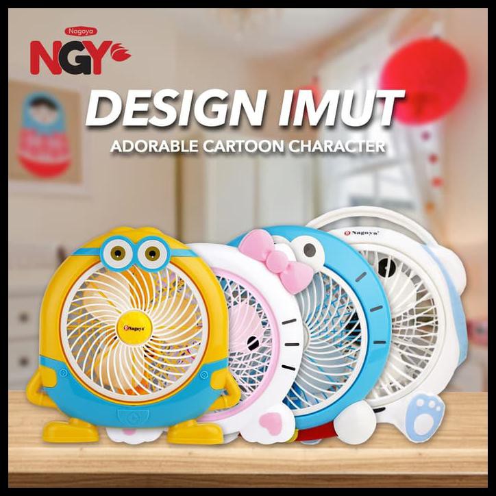 KIPAS ANGIN KARAKTER LISTRIK NAGOYA PORTABLE DESK FAN 10IN NG-180BCD - KUNING