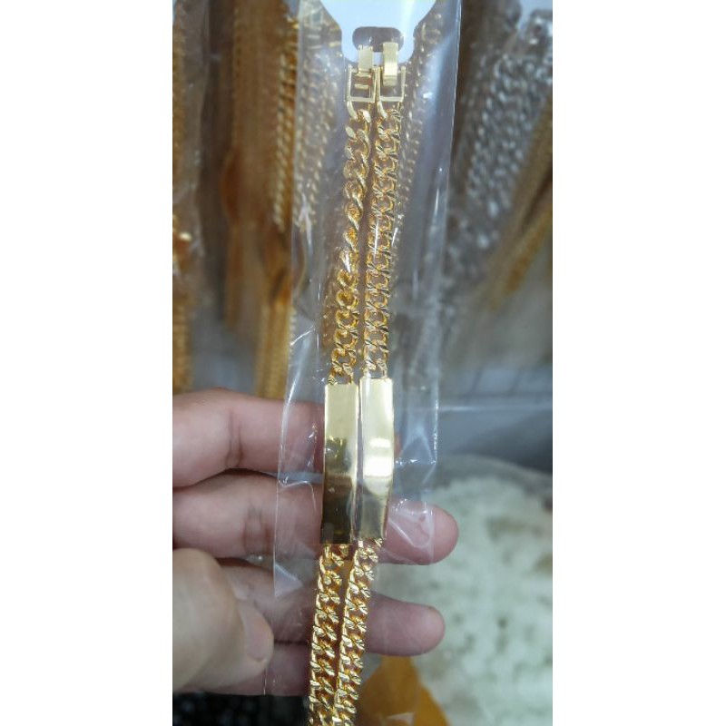 Gelang tangan xuping wanita dewasa berlapis emas UK18cm.